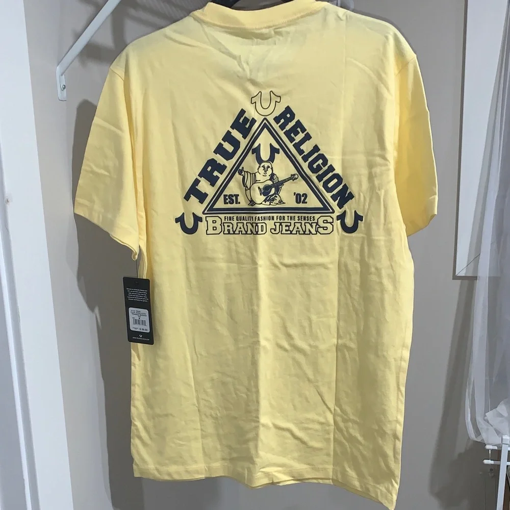 True Religion Light Yellow Men's T-Shirt